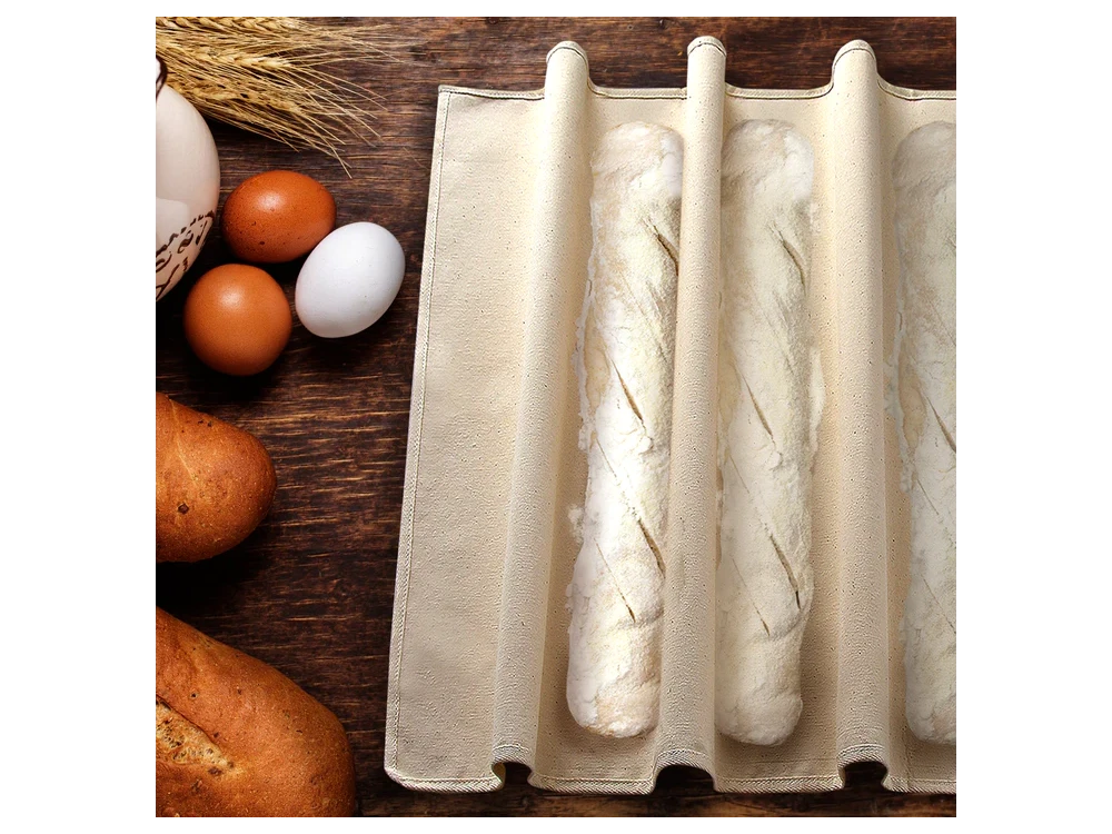 AJ Dough Bread Couche Cloth 90×60cm Cotton with Proofing Scoop – Baguette / Ciabatta Set – view 3