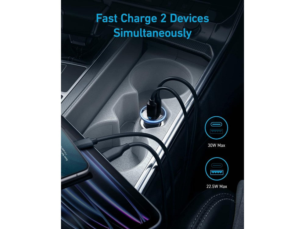 Anker PowerDrive 323 Car Charger 52.5W USB-C + USB-A with PowerIQ 3.0 & ActiveShield 2.0 – view 3