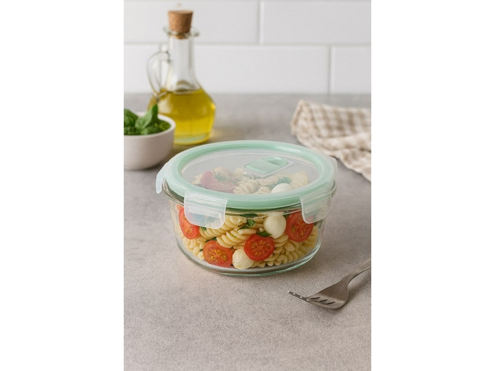AJ Glass Food Container Round 660ml 15x6cm – Airtight, Transparent – view 3
