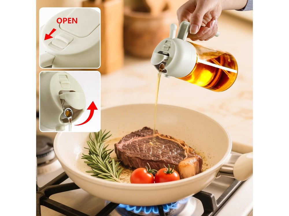 AJ Oil Sprayer for Cooking 470ml – Glass, BPA-Free, White – view 3