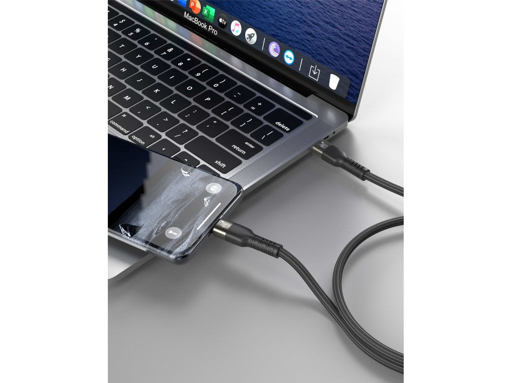 Swissten USB4.0 USB-C Cable 0.5m – 240W, 40Gbps, 8K@60Hz, Nylon Braided, Black – view 3