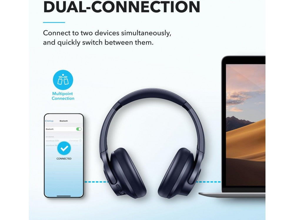 Anker Soundcore Life Q20i Bluetooth Headphones – Hybrid ANC, Hi-Res, 60h, Blue – view 3
