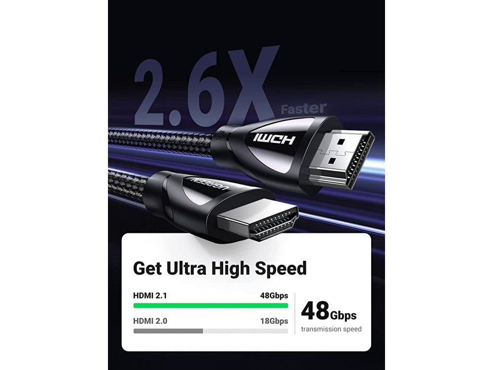 Ugreen HDMI 2.1 8K@60Hz 1m Cable – Nylon Braided, eARC, 48Gbps, HDR & HDCP 2.2, 80401 – view 3