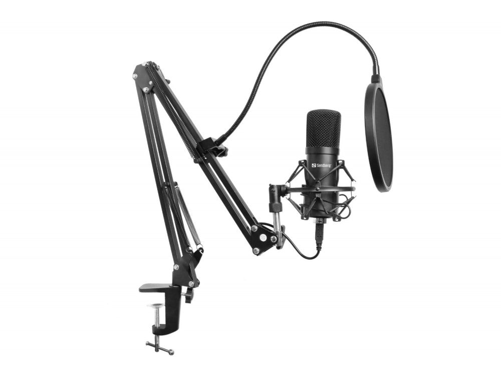 Sandberg Streamer USB Microphone Kit – Studio Condenser with Arm, Shock Mount & Pop Filter – view 3