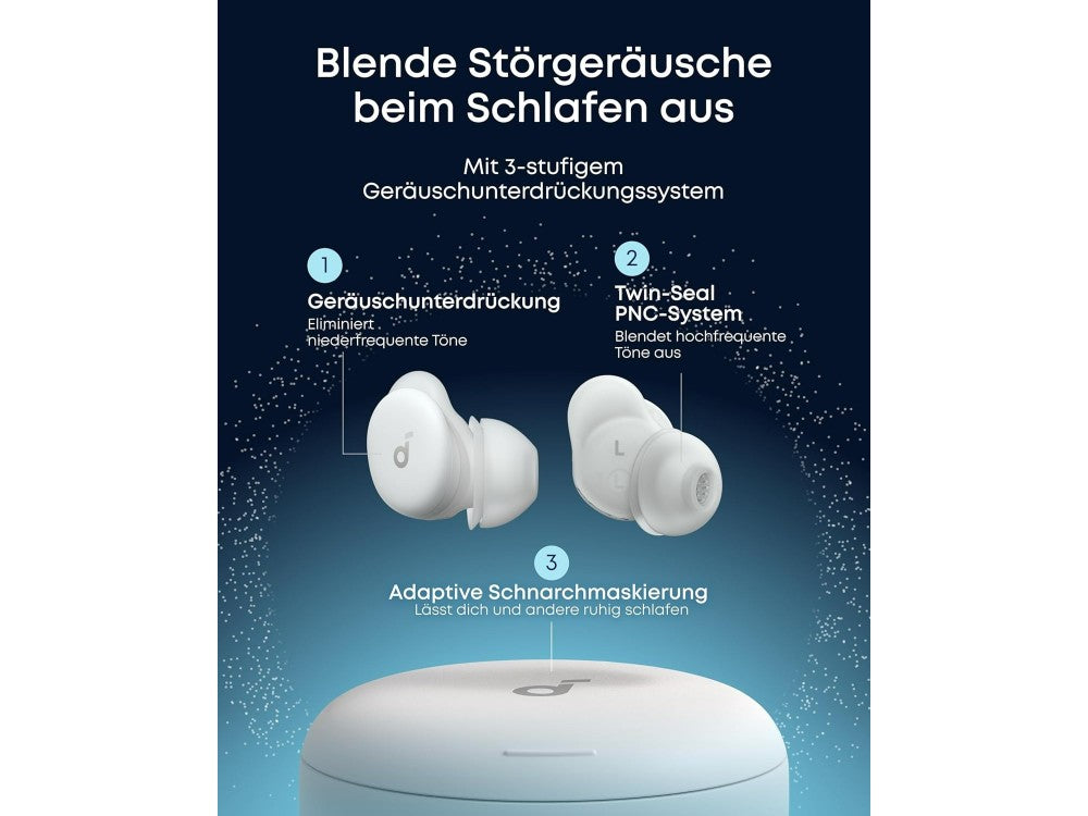 Anker Soundcore Sleep A30 ANC Bluetooth Sleep Earbuds with Charging Case, White – view 3