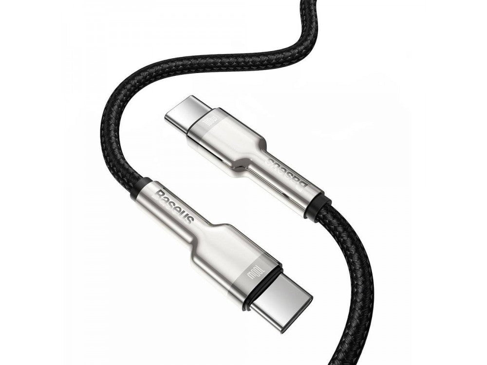 Baseus Cafule Metal USB-C to USB-C Cable 5A 100W 2m – Braided, Black/Grey – view 3