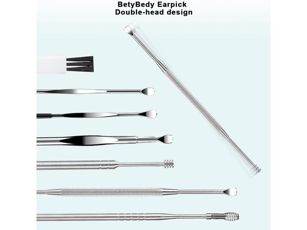 AJ 7-Piece Earwax Removal Kit – Stainless Steel with Case, Silver – view 3