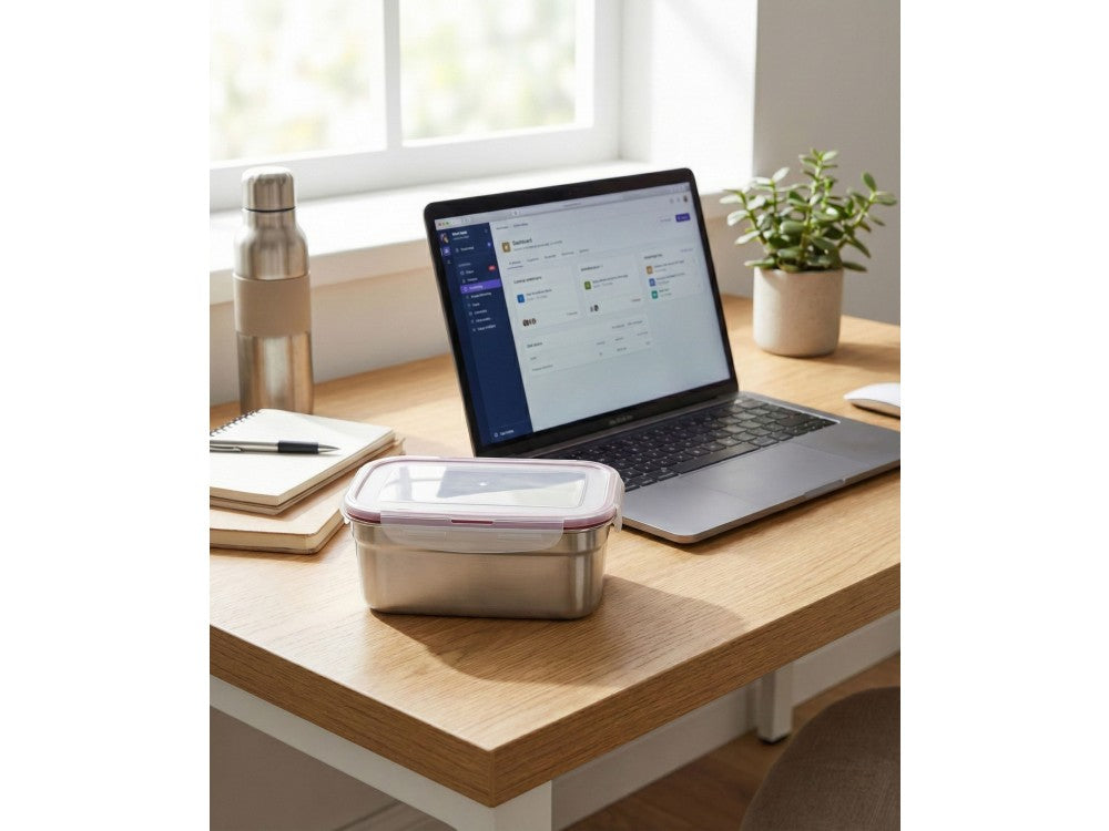 AJ Inox Airtight Lunch Box 1200ml – Stainless Steel, BPA-Free Lid – view 3