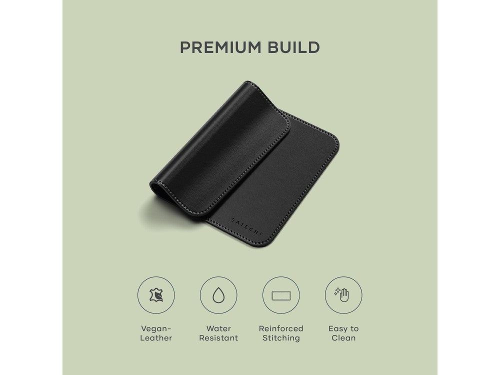 Satechi Premium Vegan Leather Desk & Mouse Pad 25 × 19 cm – Waterproof, Ergonomic, Black – view 3