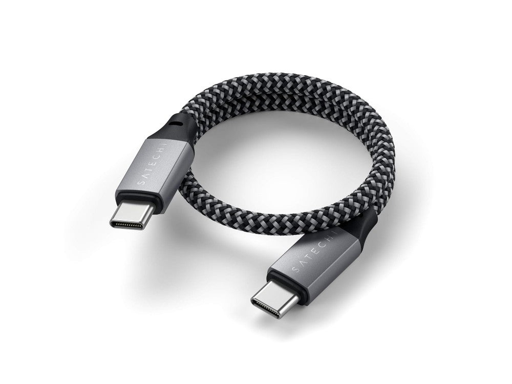 Satechi USB-C to USB-C Cable 25cm – USB 4.0, 100W, Nylon Braided, Space Grey – view 3