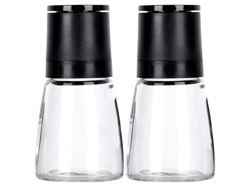 Vilde Manual Spice Mill Set of 2 Glass Body 13.3cm – Ceramic Grinder – view 3
