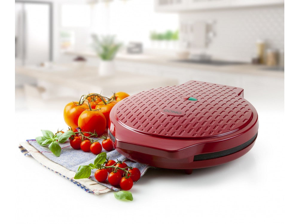 DOMO My Express Pizza Maker 1450W – 30cm Cast Iron, Red – view 3