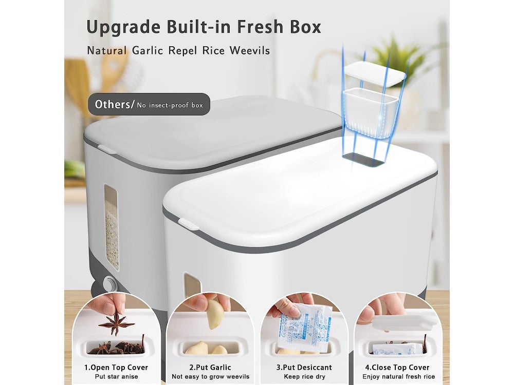 AJ Large Cereal Dispenser 11kg – BPA-Free, Grey – view 3