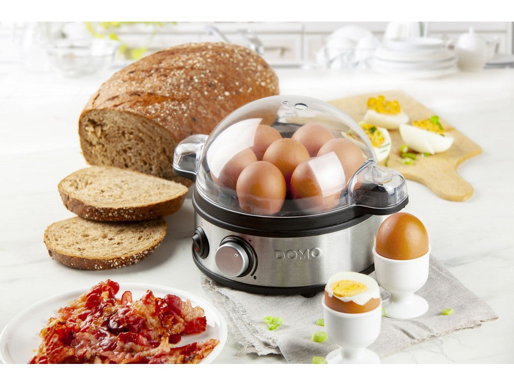 DOMO Egg Boiler 7-Egg 400W – 3 Hardness Levels, Audio Alert, Inox – view 3