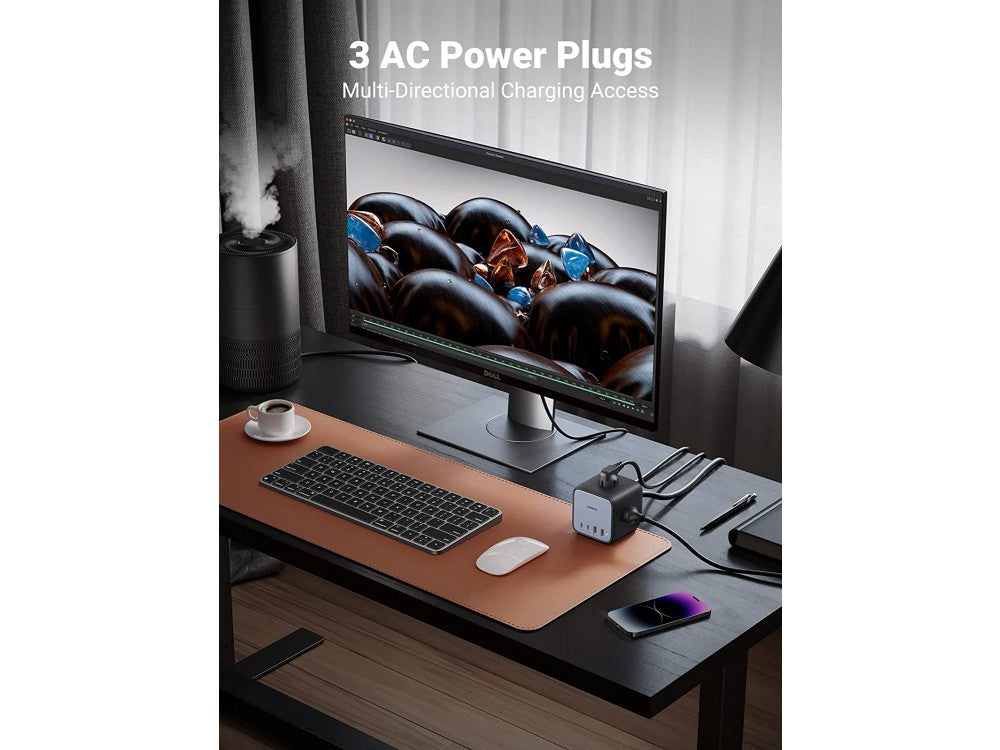 Ugreen DigiNest Cube 7-in-1 Power Strip 65W – 3 AC Outlets, 2× USB-C PD/PPS, 2× USB-A, Black – view 3