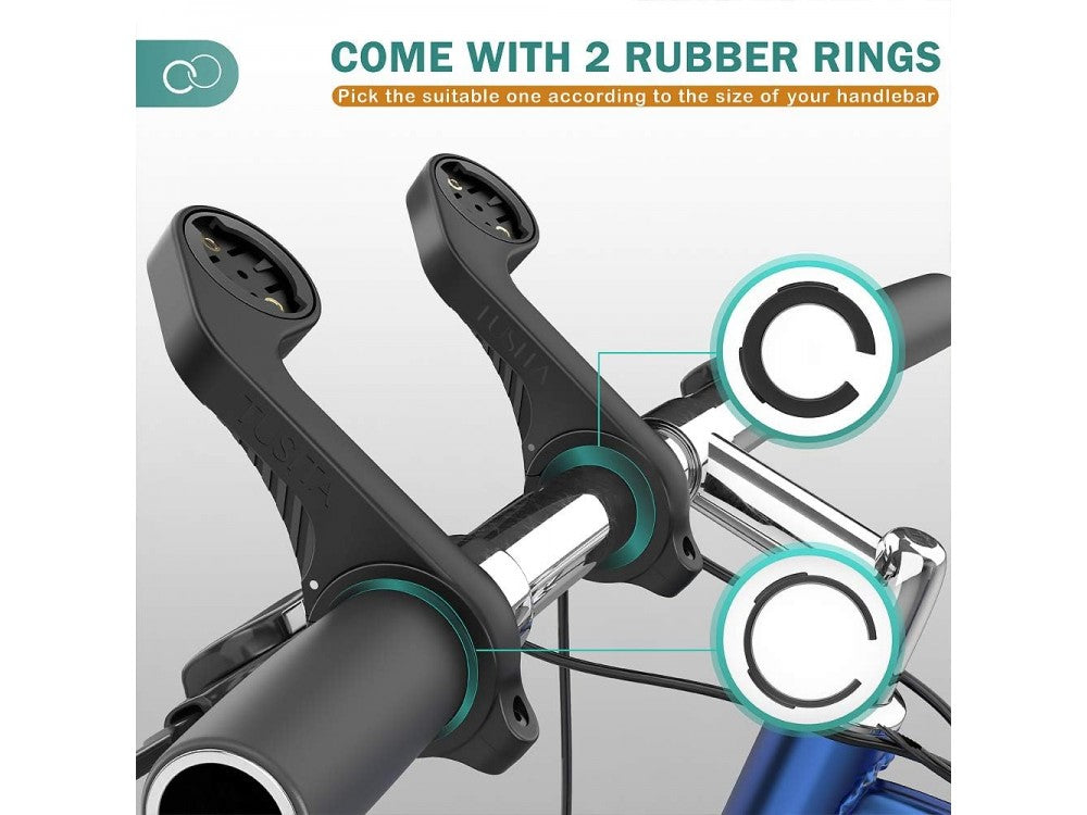 TUSITA Bicycle GPS Mount 25.4/31.8mm – Garmin Edge, XOSS G/G+, iGPSPORT + Light Mount, Black – view 3