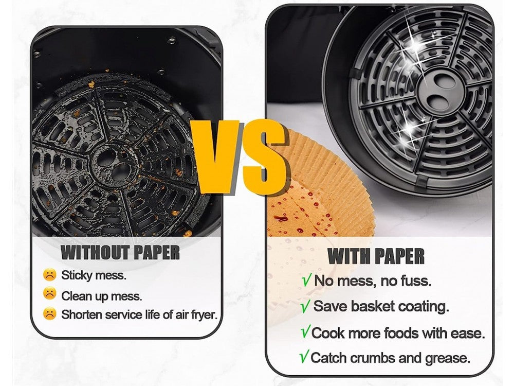 AJ Air Fryer Disposable Paper Liners 20cm Round – Non-Stick, 100-Pack – view 3