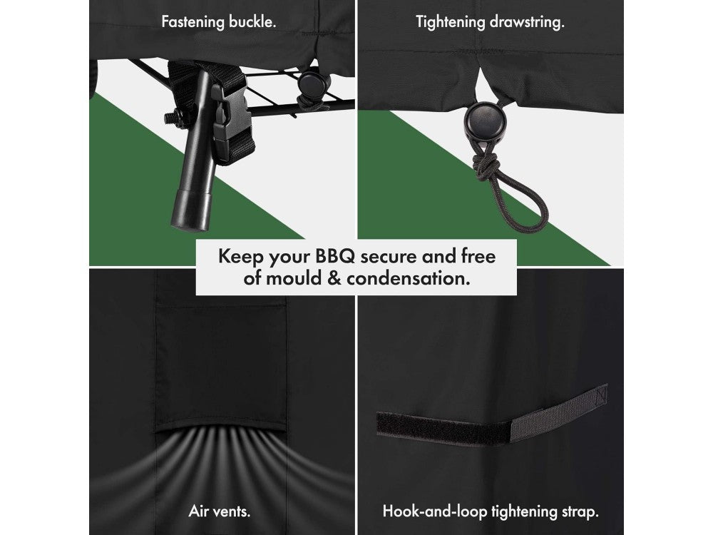 VonHaus Waterproof BBQ Cover 124x152x67 cm – Heavy-Duty Oxford 420D, UV30, Black – view 3