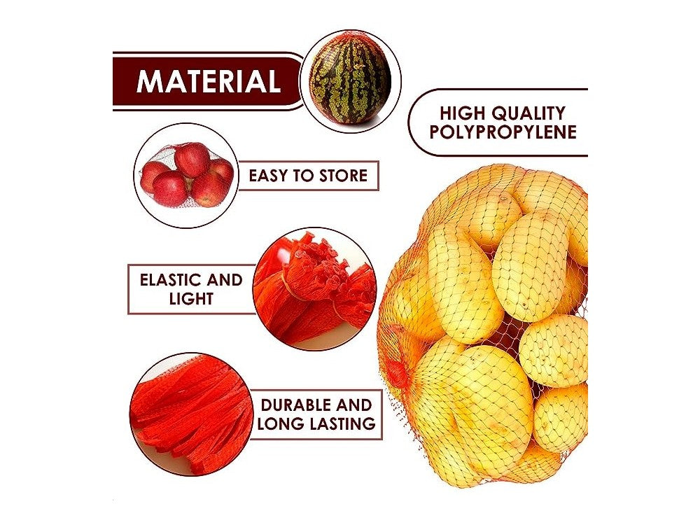 AJ Reusable Mesh Net Bags 60cm – 100-Pack, Red – view 3