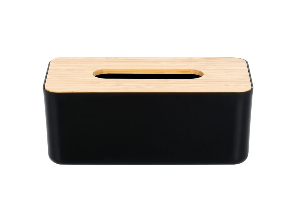Vilde Tissue Box Holder 24×13×9.5 cm with Bamboo Lid – Matte Black – view 3