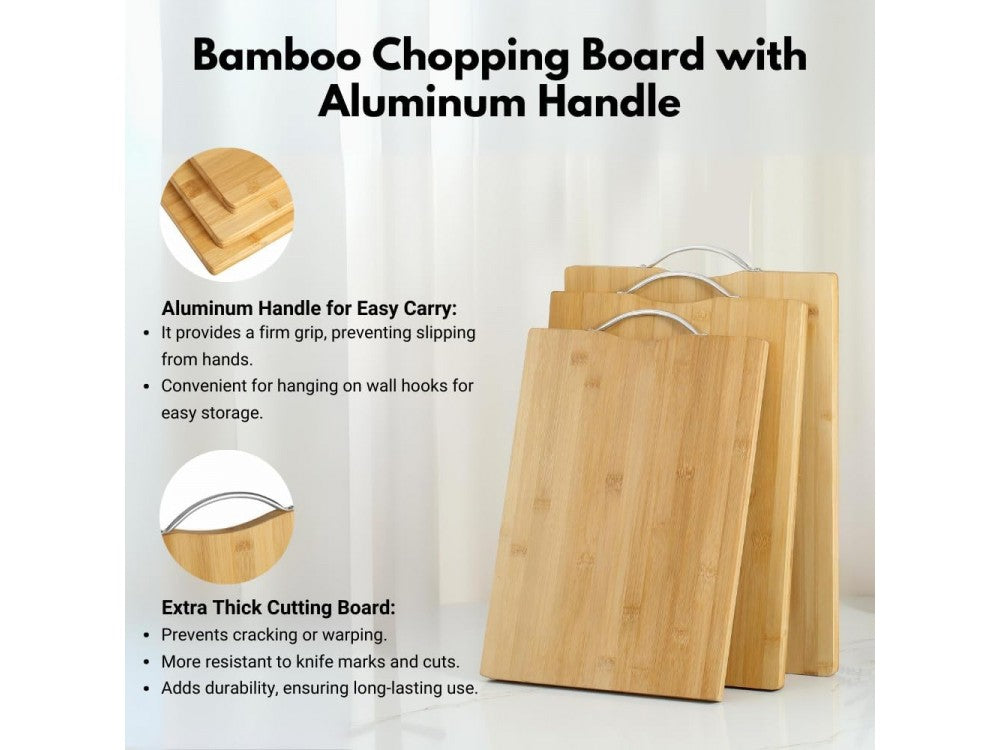 AJ Wooden Chopping Board – Bamboo, 2-in-1 Cut & Serve 45x32cm – view 3