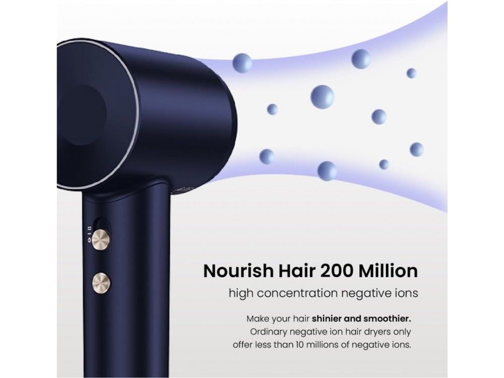 Laifen Swift Premium Ionic Hair Dryer 1600W with Diffuser, Case & 2 Attachments – Golden Blue – view 3