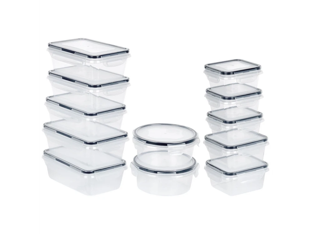 Vilde 12-Piece Airtight Food Container Set BPA-Free – Mixed Sizes, Clear Plastic with Silicone Seal – view 3