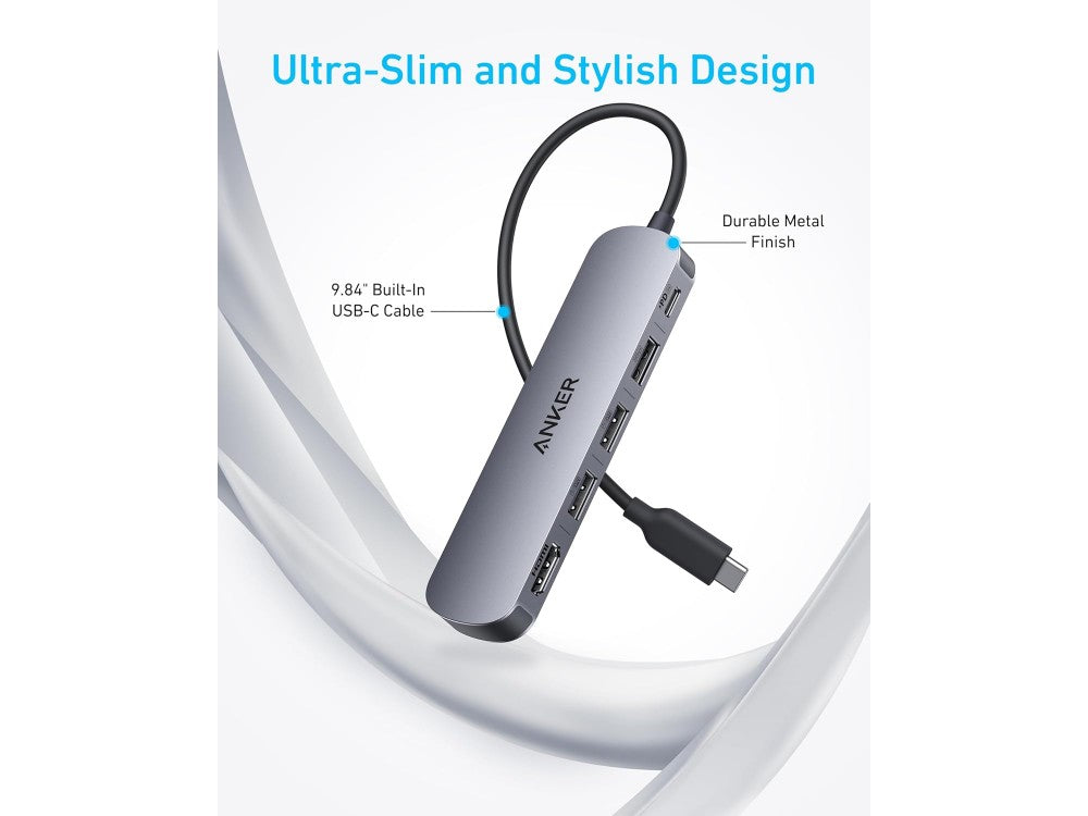 Anker 5-in-1 USB-C Hub – HDMI 4K, USB-A 3.0, 2× USB-A 2.0, 90W PD Pass-Through – view 3