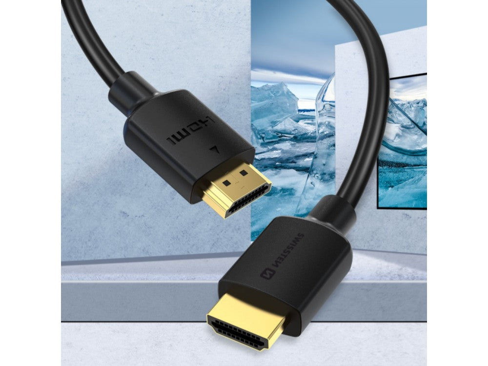 Swissten HDMI 2.0 Cable 5m – 4K@60Hz, HDR, VRR, 18Gbps, Gold Plated – view 4