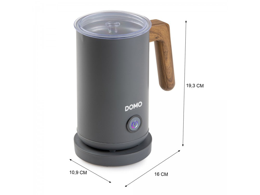 DOMO Wood You Milk Frother – Hot or Cold Foam, 150ml / 300ml, Matt Grey – view 4