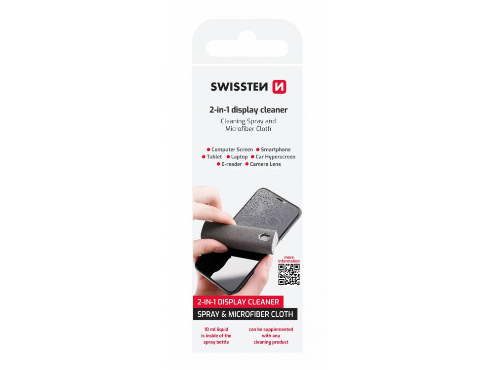 Swissten 2-in-1 Screen Cleaner 10ml with Microfiber Cloth – Grey – view 4
