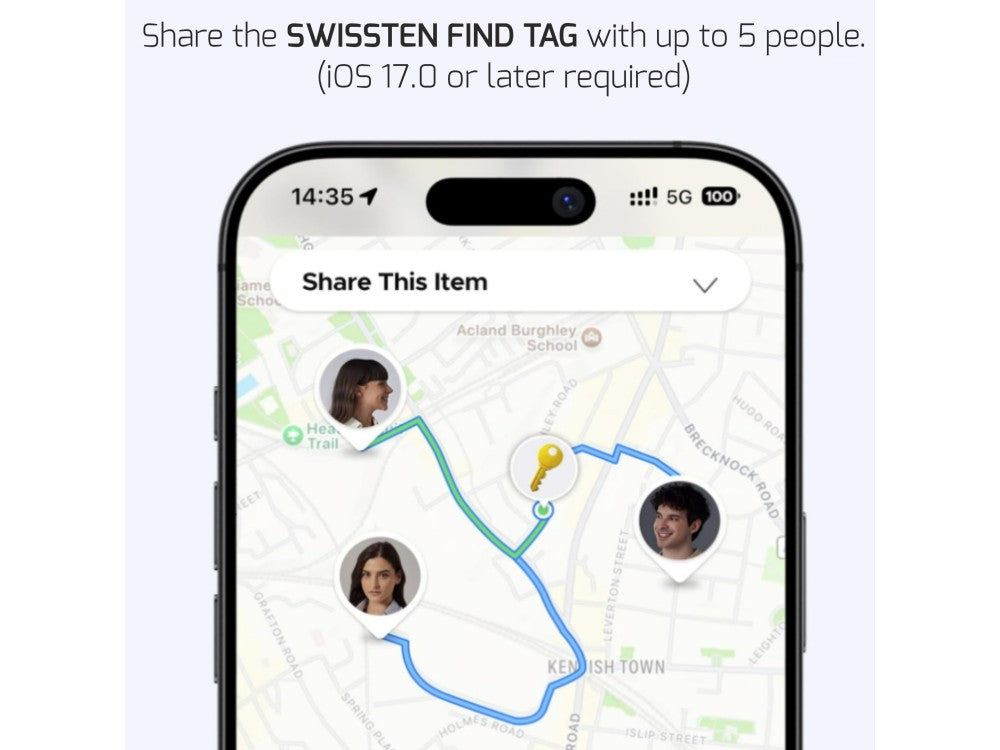 Swissten Ultra Slim Find Tag – Apple Find My Smart Locator, IP45, White – view 4