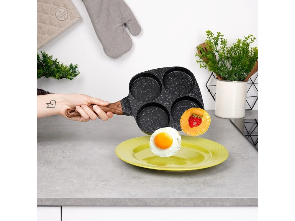 Vilde Premium Four-Cup Egg Pan 19cm Aluminium with Granite Non-Stick Coating – view 4