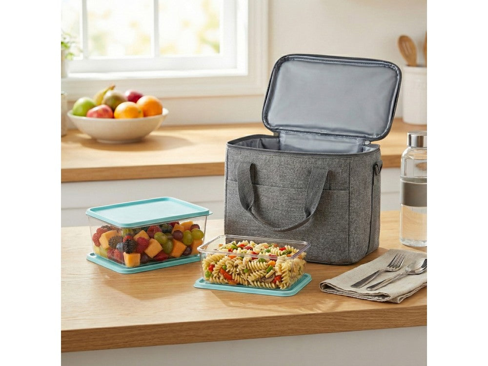 AJ Food Storage Container Set of 3 – 1.8L/3.2L/4.5L, Light Blue/Clear – view 4
