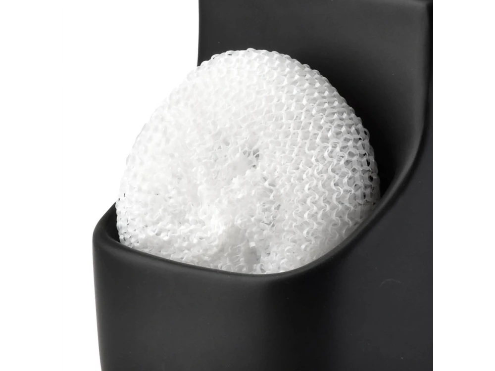 Vilde Ceramic Kitchen Soap Dispenser 400 ml – with Sponge Holder, Sponge Included, Black – view 4