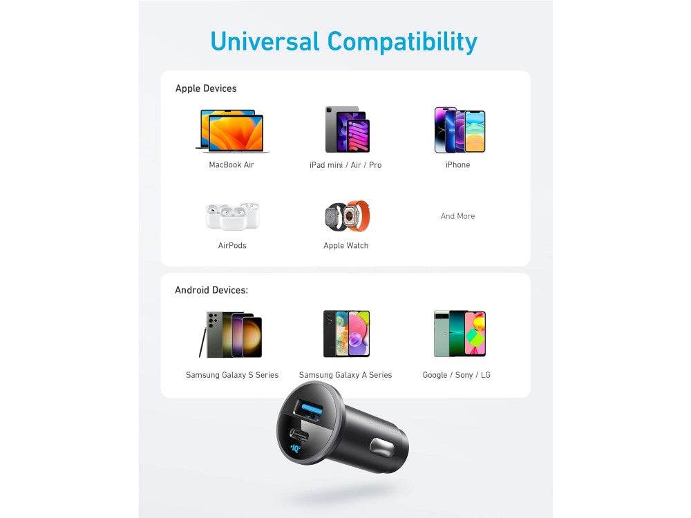Anker PowerDrive 323 Car Charger 52.5W USB-C + USB-A with PowerIQ 3.0 & ActiveShield 2.0 – view 4