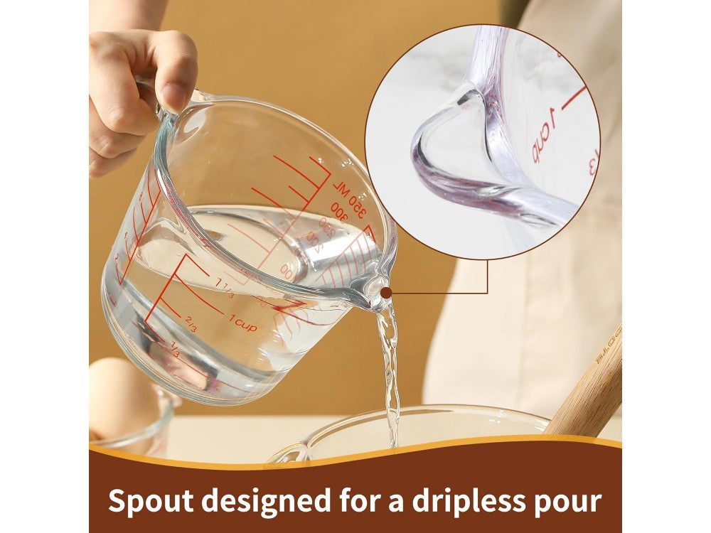 AJ Borosilicate Glass Measuring Jug 350ml – Reinforced, Dual Scale – view 4