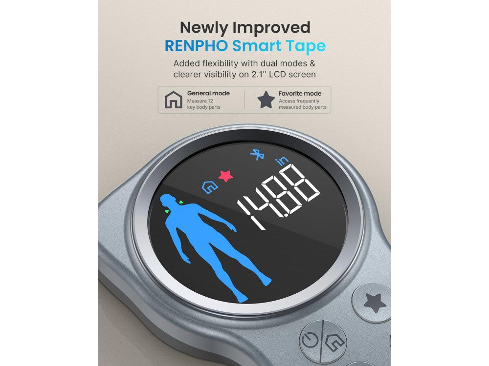 Renpho Smart Tape Measure+ Bluetooth Body Tape – 2.1" Display, App Sync, 150cm – view 4