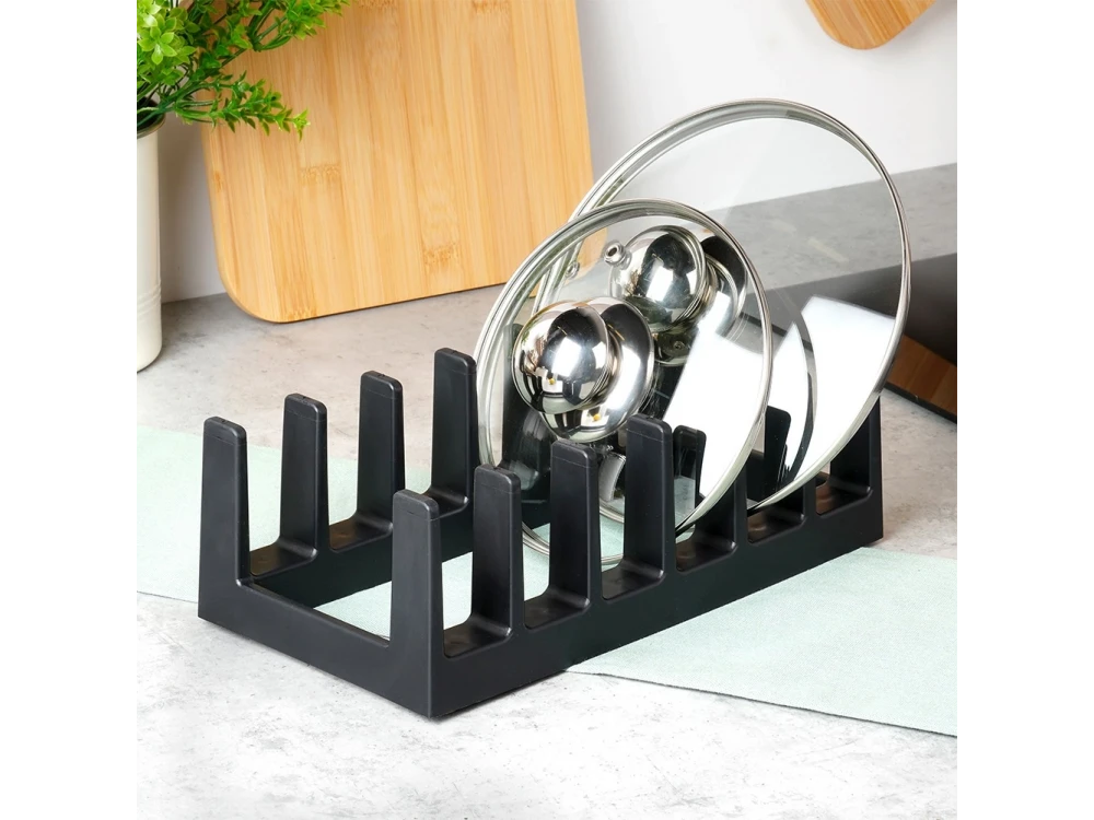 Vilde Lid Organiser 28×15 cm – Vertical Storage for Up to 6 Lids, Black – view 4