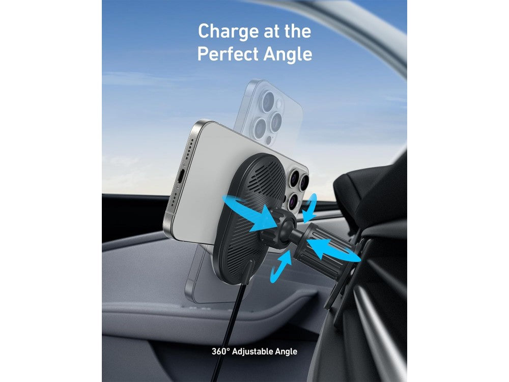 Anker MagSafe Wireless Magnetic Car Charger 15W for iPhone 14/15 with Vent Mount, USB-C Cable & 25W Adapter – view 4