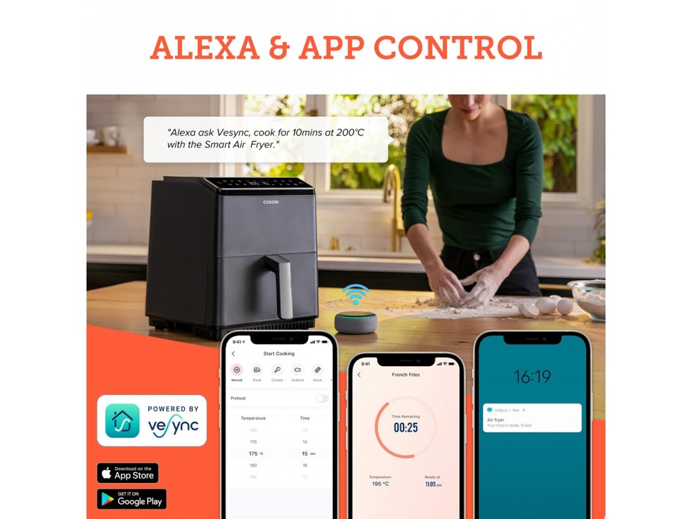 Cosori Dual Blaze Pro Smart Air Fryer XXL 6.4L – 2 Heating Elements, 360° ThermoIQ, App & Alexa – view 4