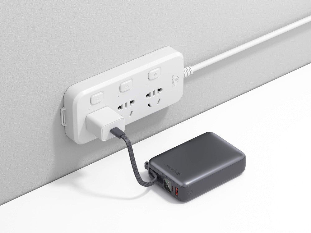 Swissten Space Power Bank 20000mAh 45W with USB-A, USB-C + Built-in USB-C Cable – Black – view 4