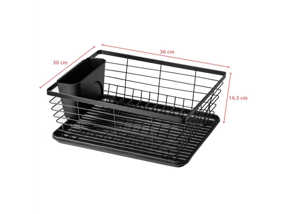 Vilde Dish Drying Rack Metal 36×30×14.5cm – Industrial Black – view 4