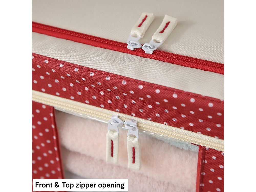 AJ Clothes Storage Organizer Bags 18L Set of 3 – 40x30x15cm, Red/Polka Dot – view 4