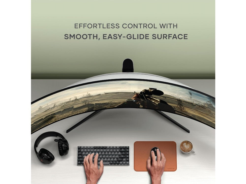 Satechi Premium Vegan Leather Desk & Mouse Pad 25 × 19 cm – Waterproof, Ergonomic, Brown – view 4