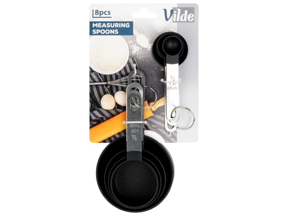 Vilde 8-Piece Measuring Cups & Spoons Set – Stainless Steel Handles, Ring-Linked – view 4
