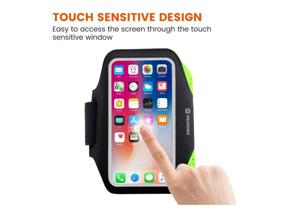 Swissten Armband Case 7" – Waterproof Running Armband with Key Pocket, Black – view 4