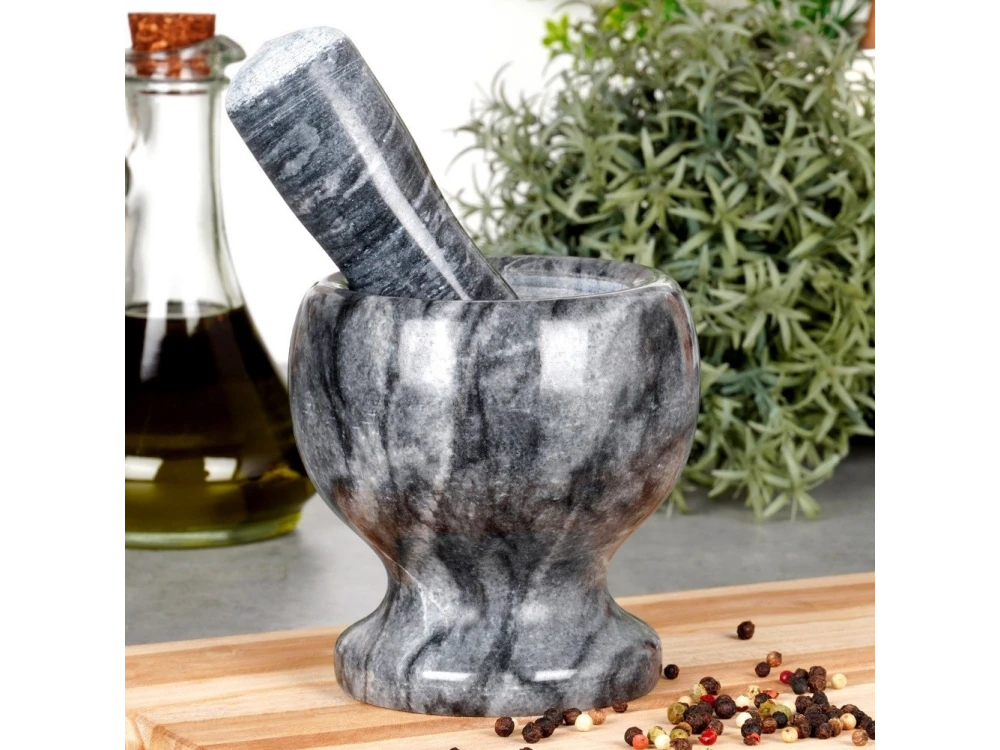 Vilde Granite Mortar and Pestle Set 11cm Diameter, Granite Black – view 4