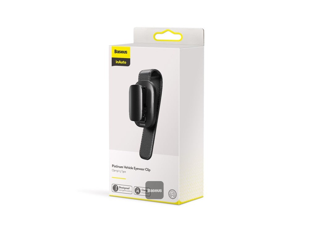 Baseus Car Glasses Holder – Sun Visor Clip, Anti-Scratch, Black – view 4