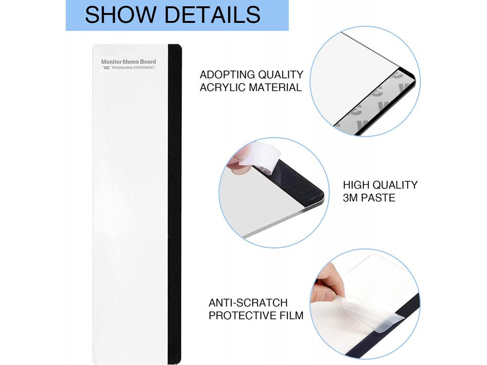 AJ Monitor Memo Board Acrylic Note Board for PC Monitor – Set of 2, Transparent – view 4